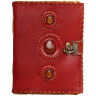 Leather Journal with Three Stones and Handmade Paper